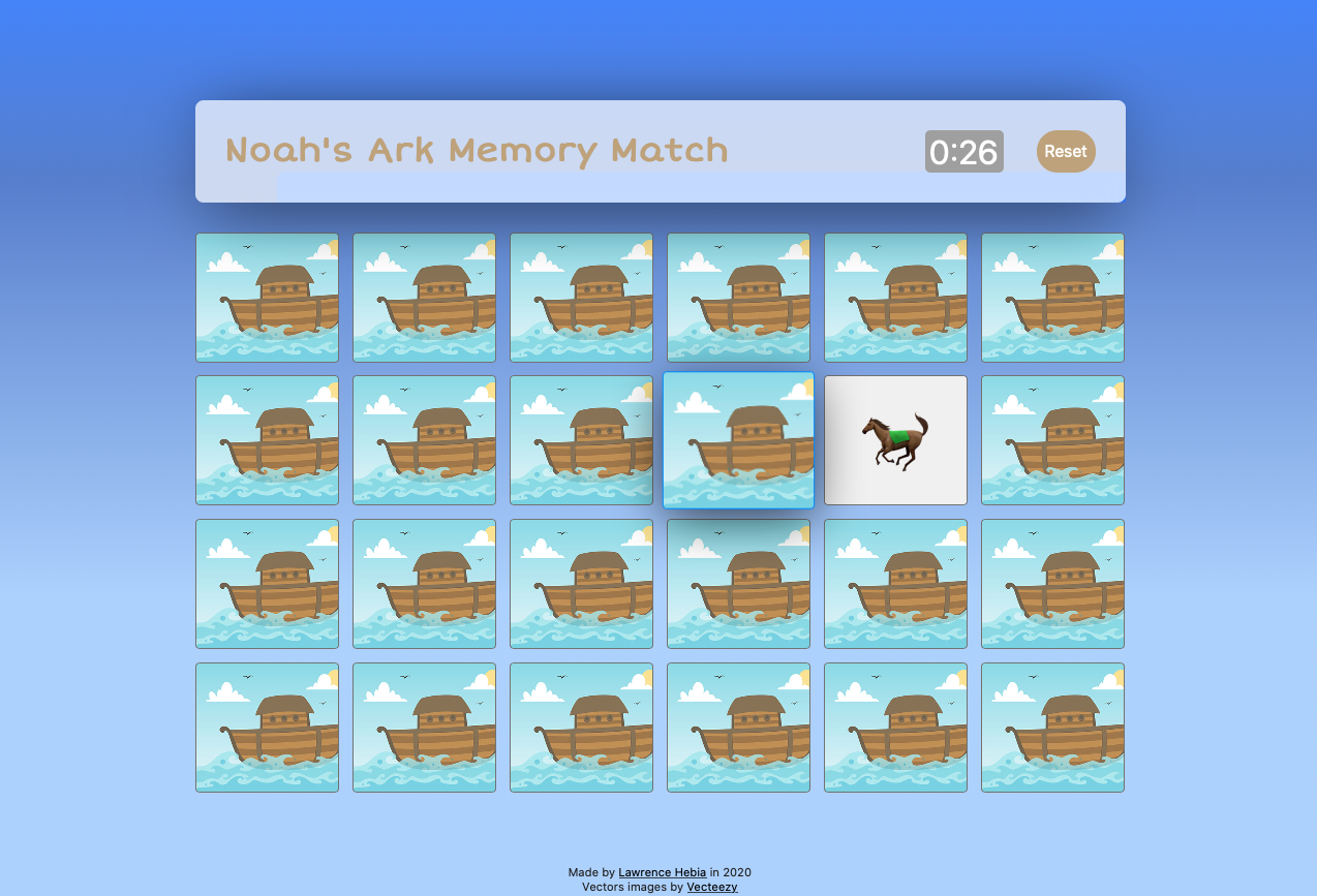 Screenshot of the Noah's Ark project